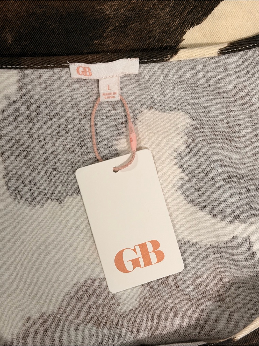 GB Cowhide Print Two-Piece Set - Crop Top & Mini Skirt, Brown & Cream - Picture 4 of 4
